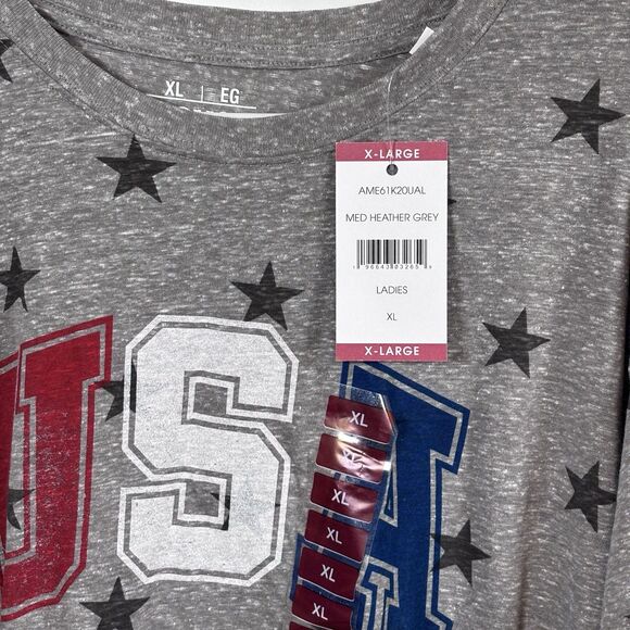 ROYCE BRAND Women Size XL  Short Sleeve Americana Tee Graphic T-Shirt Gray NWT - Picture 3 of 5